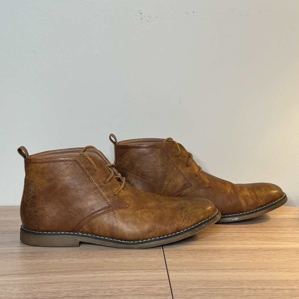 Tan Camel Brown Men's Lace Up Ankle Chukka Oxford Boot 9.5 - Picture 3 of 9